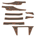 Tahoe Boat Non-Skid Deck Mats 332849 - 750 Charcoal Gray Orange (8PC)
