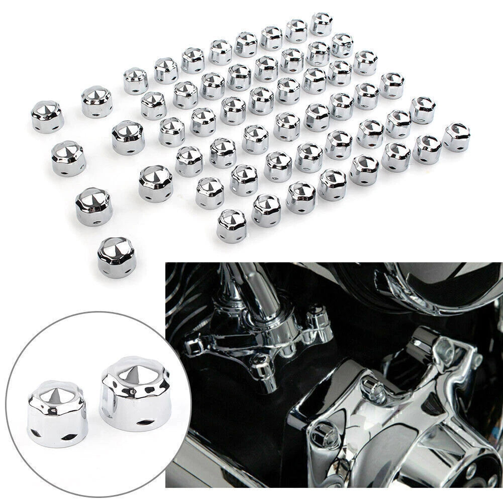 Engine Bolt Cap Set for Harley Road King Electra Glide 1999-16 FLHX FLHTK Chrome