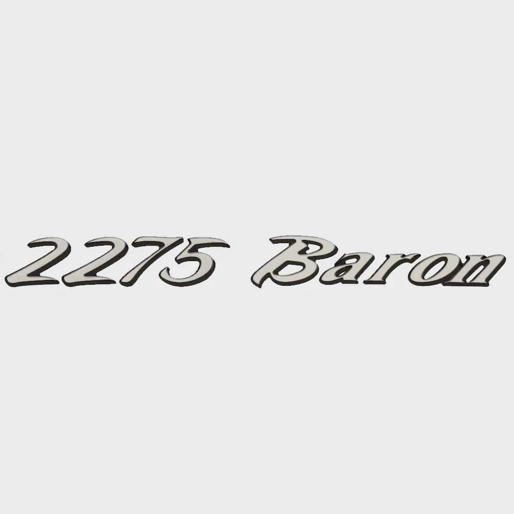 Lund Boat Raised Emblem Decal 2148318 - 2275 Baron 15 1/2 Inch Silver Black