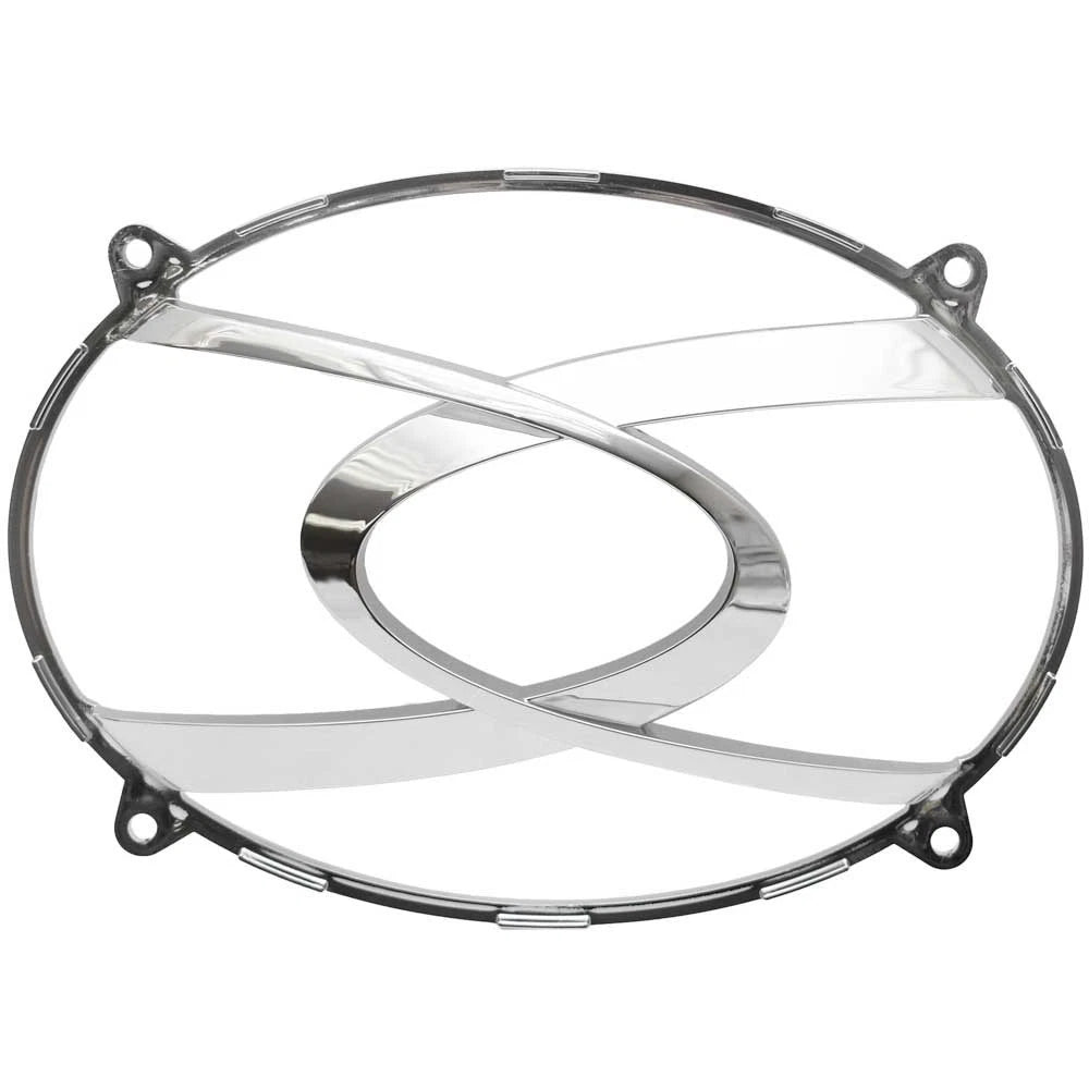 Boat Speaker Grille Cover - 6 1/4 Inch Silver Plastic