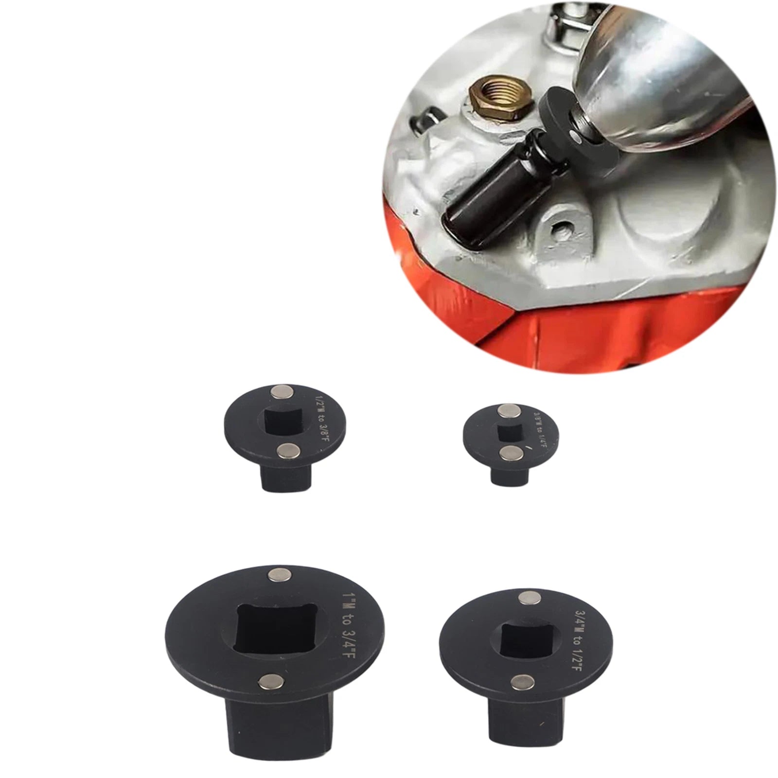 Low Profile Socket Adapter Set 4PCS Magnetic Socket Holder for Workshop