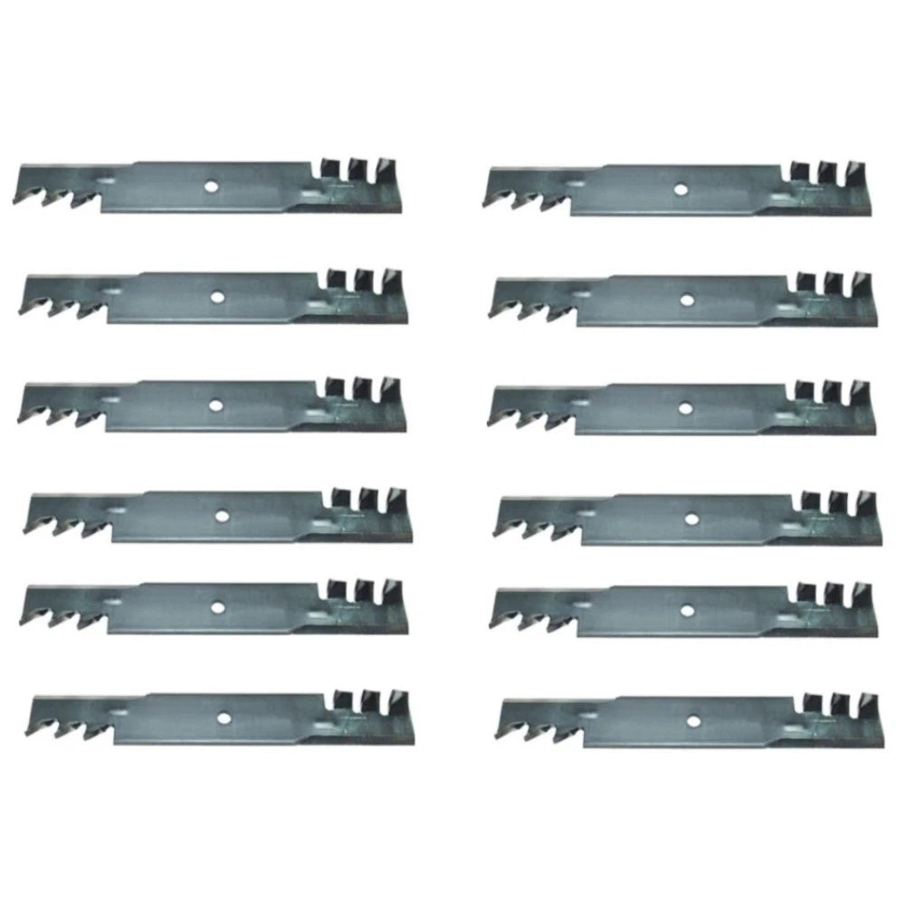 12 Pack: Heavy Duty Toothed Mulching Blade Fits John Deere Replaces AM104489