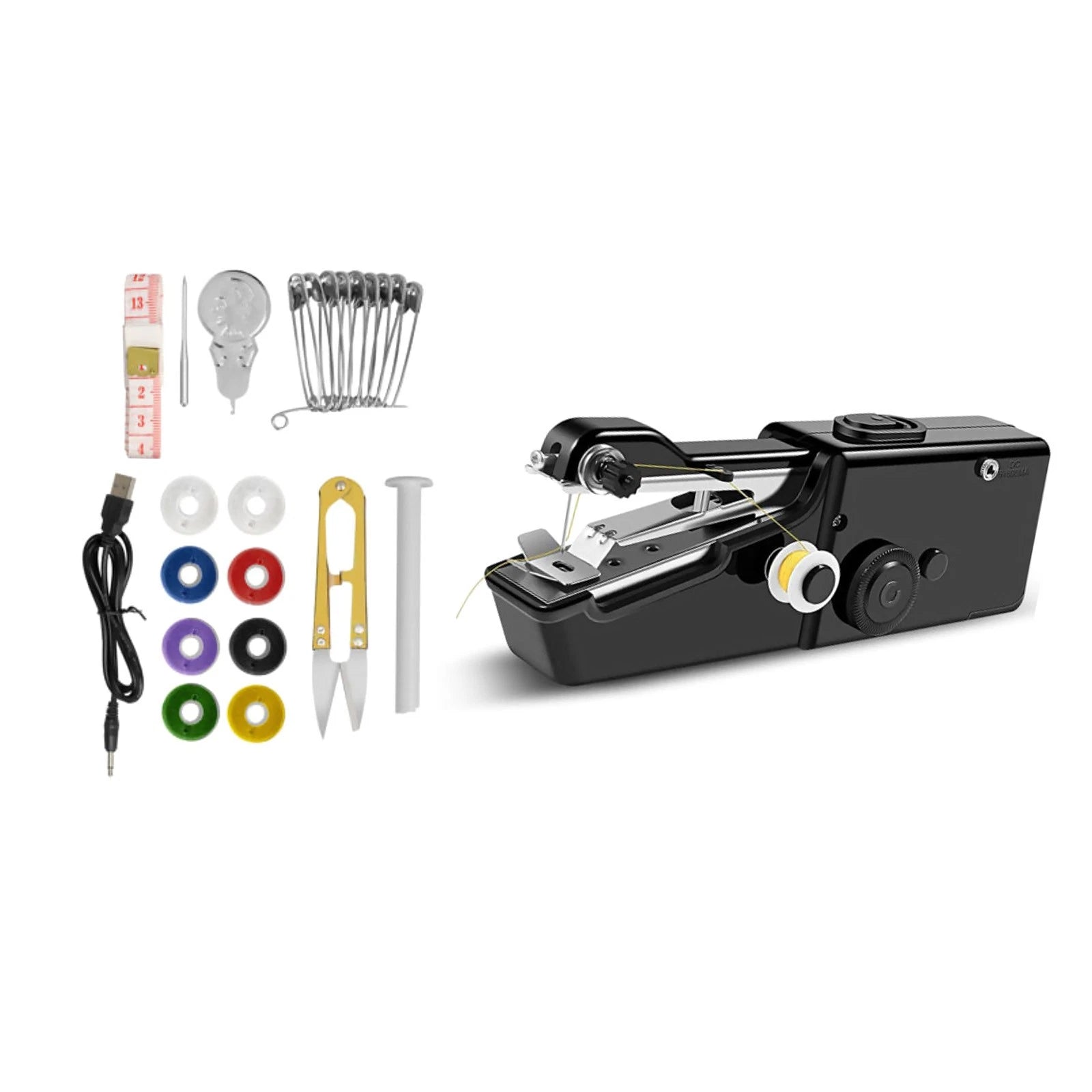 Handheld Portable Sewing Machine Stitch Electric Compact Tool Set with Sewing Kit