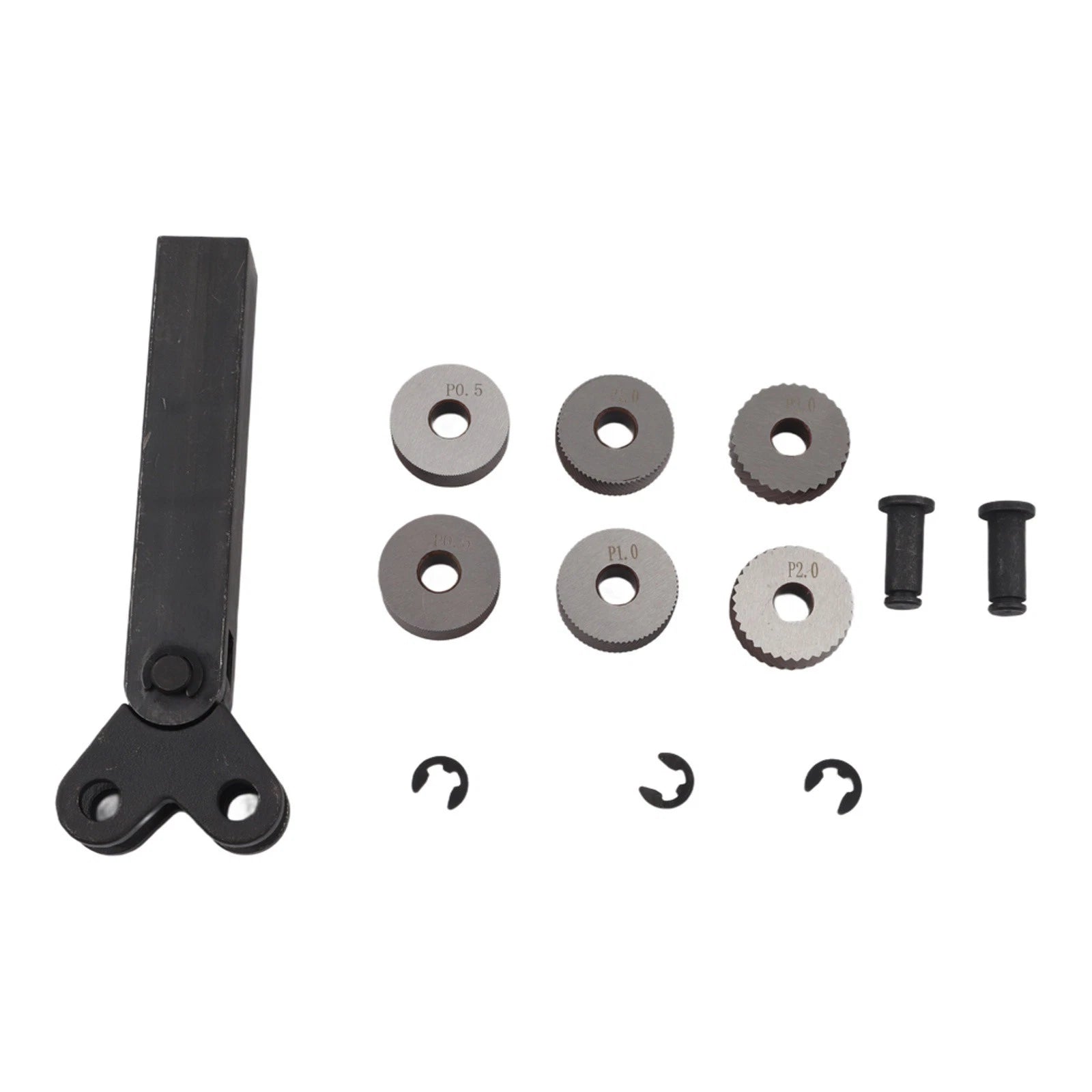 6PCS Knurling Wheels 05102MM with Lathe Tool Holder for Lathe Machining