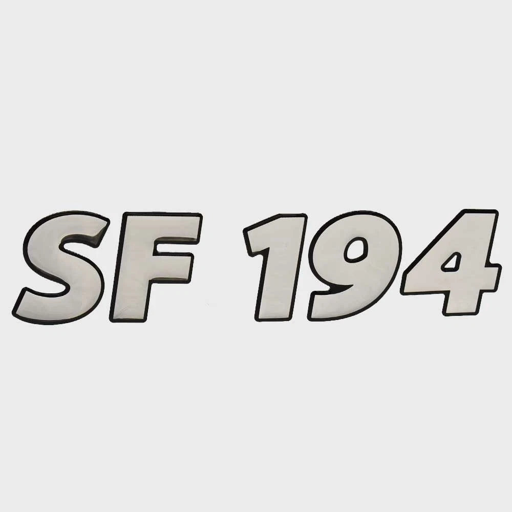 Lowe Boat Raised Emblem Decal 2258095 - SF194 Silver 8 7/8 X 2 1/8 Inch