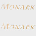 Monark Boat Logo Decals 14631743 - Tan White Stickers (pair)