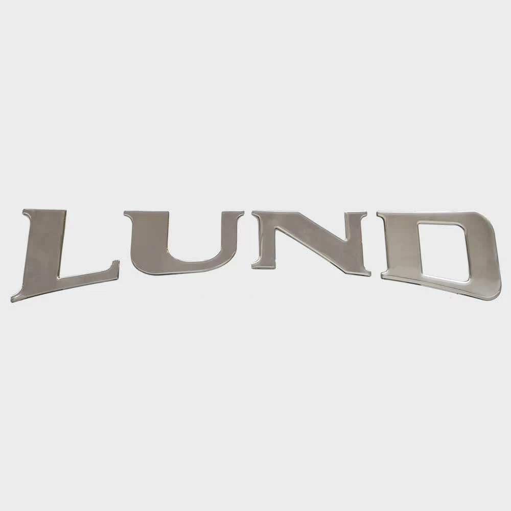 Lund Boat Raised Emblem Logo Decal 2259027 - Silver 24 1/4 X 5 Inch