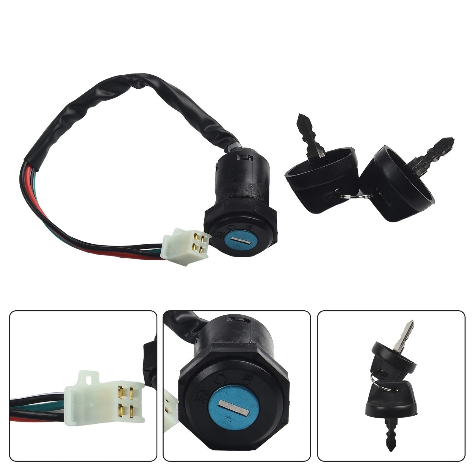 Key Set with 4 Pin Ignition Switch for ATV Dirt Bike
