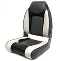 Boat High Back Folding Seat 75157GCB - Premium Designer Gray Charcoal Black