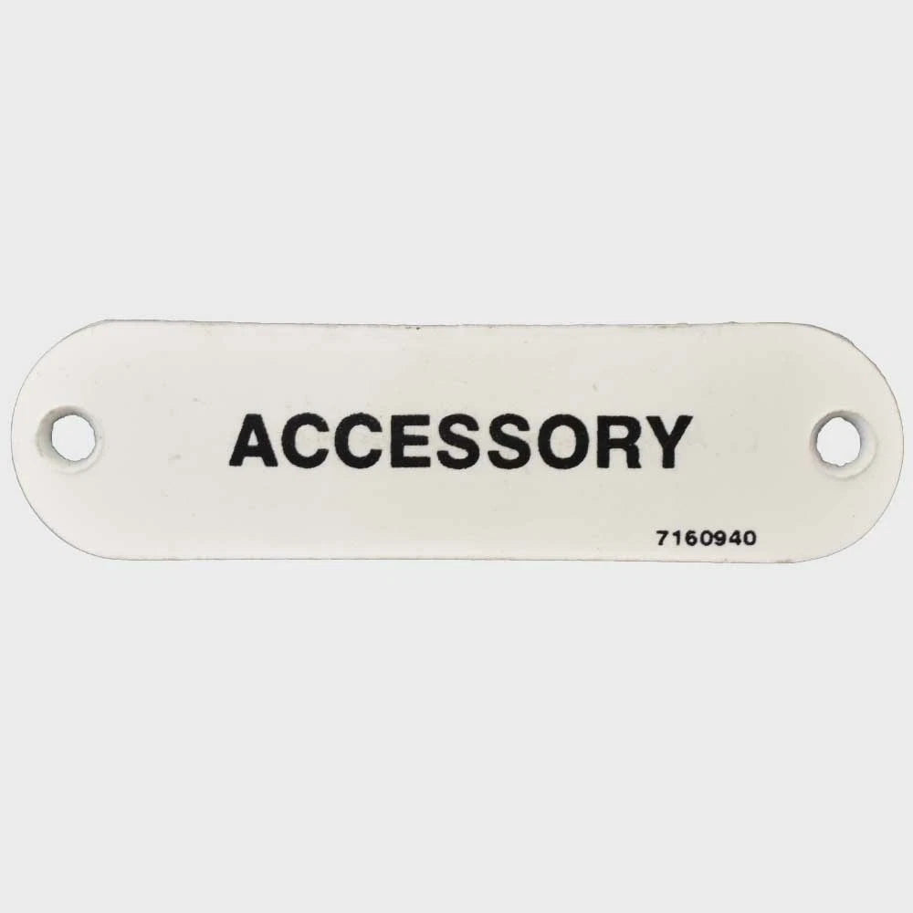Carver Boat Accessory Label 7160940 - 2 3/4 X 3/4 Inch White Plastic