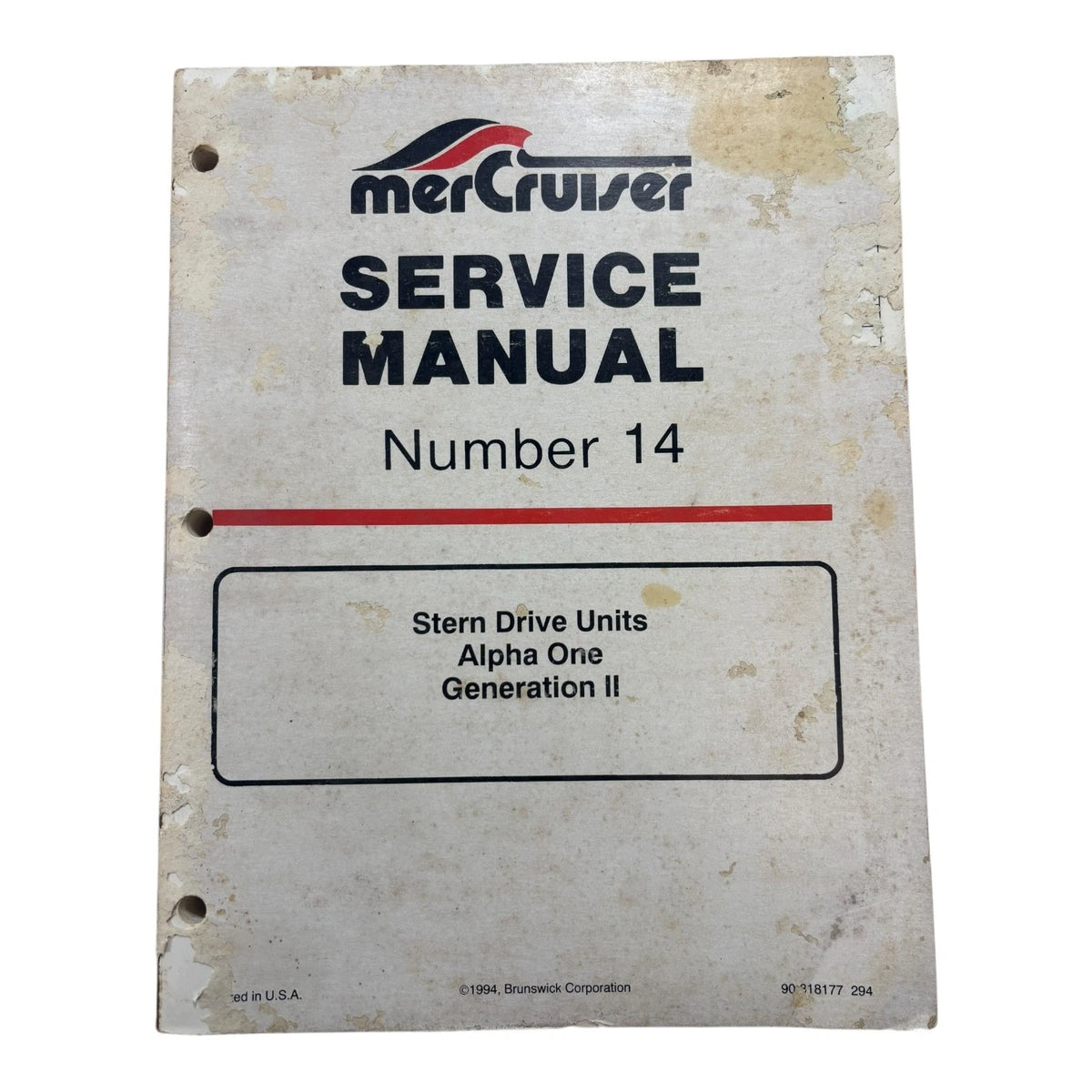 MerCruiser 90-818177, Stern Drives Units Alpha 1 Gen 2 Service Manual #14 (1994)