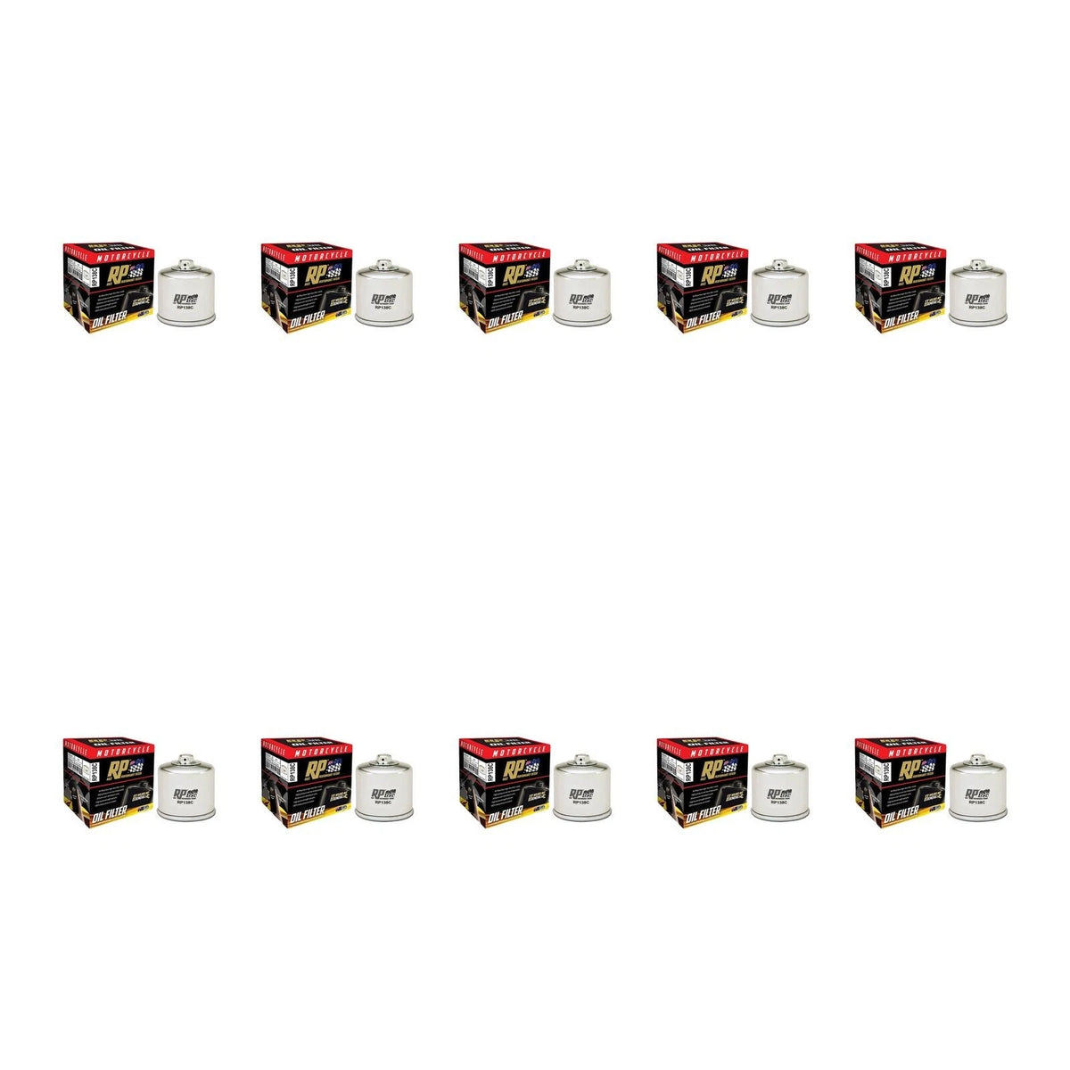 10 Pack RP Chrome Oil Filter for Aprilia RSV4 R 2009-2015