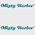 Misty Harbor Boat Decals - Teal Logo Stickers (pair)