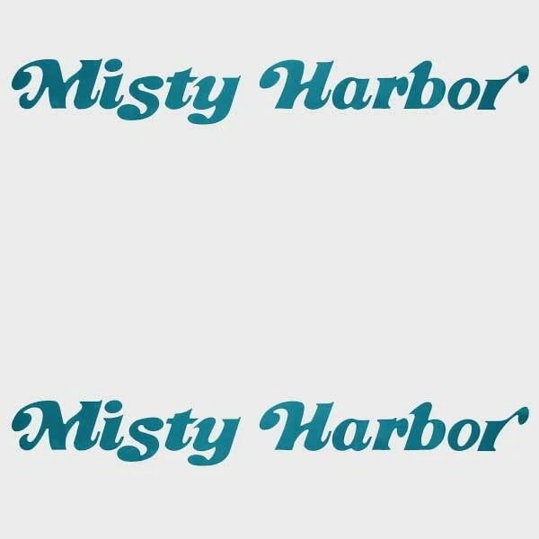 Misty Harbor Boat Decals - Teal Logo Stickers (pair)