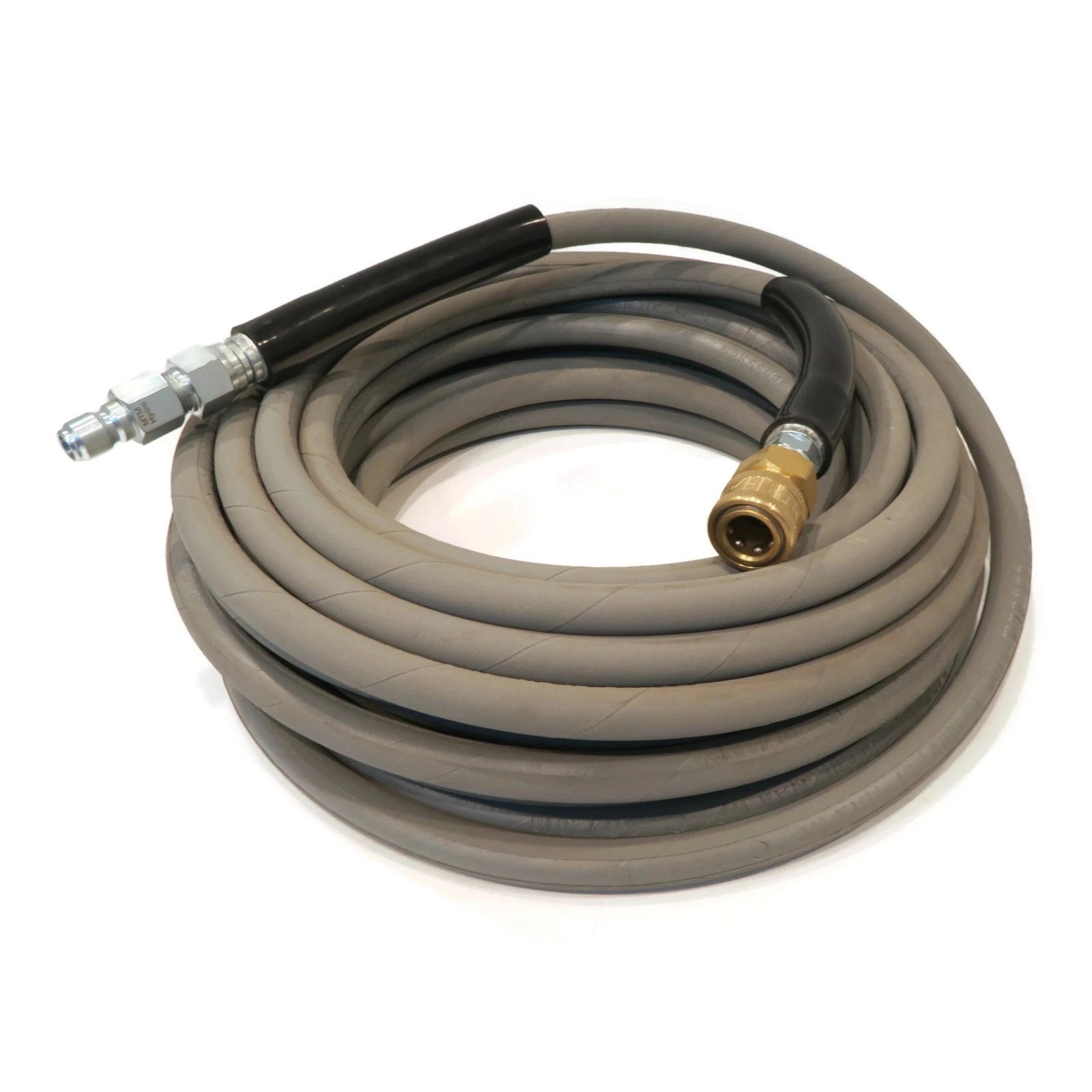 50' Grey Non-Marking Hose with Quick Connects for Power & Pressure Washers