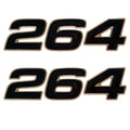 Mako Boat Raised Decals 138308 - 264 Black Metallic Gold (pair)