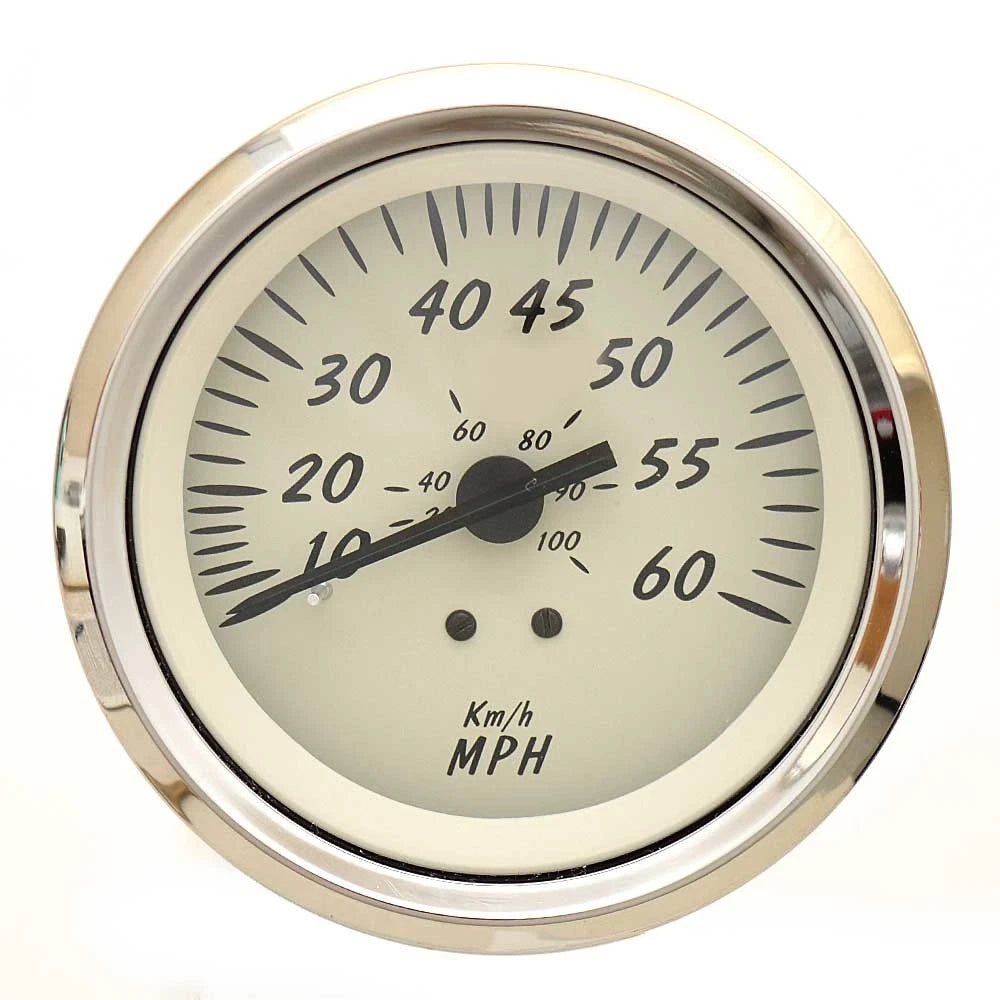 Teleflex Boat Speedometer Gauge 66938 - Lowe 3 1/4 Inch Silver Beige