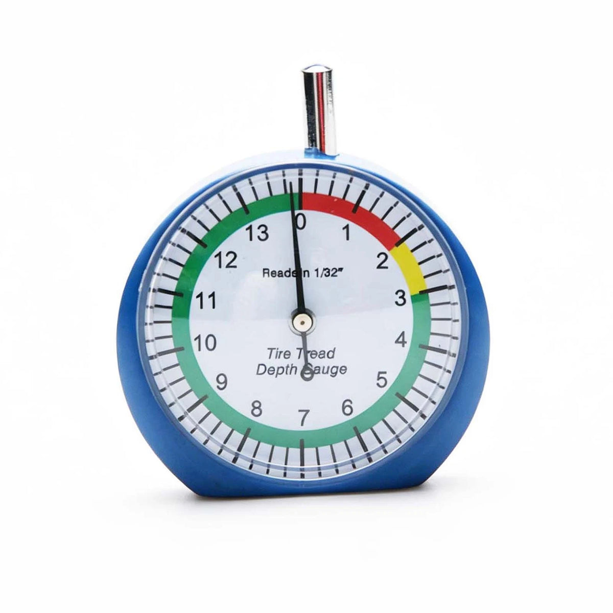 Tire Tread Depth Gauge with Color Zones 14/32" Analog Reading Retention Car Tool