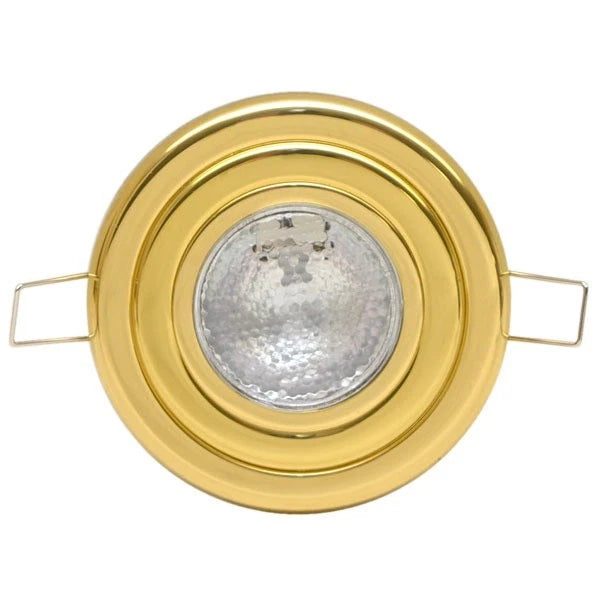 ITC Marine Boat Flush Overhead Light 81926-BR - Rinker 4 Inch Brass