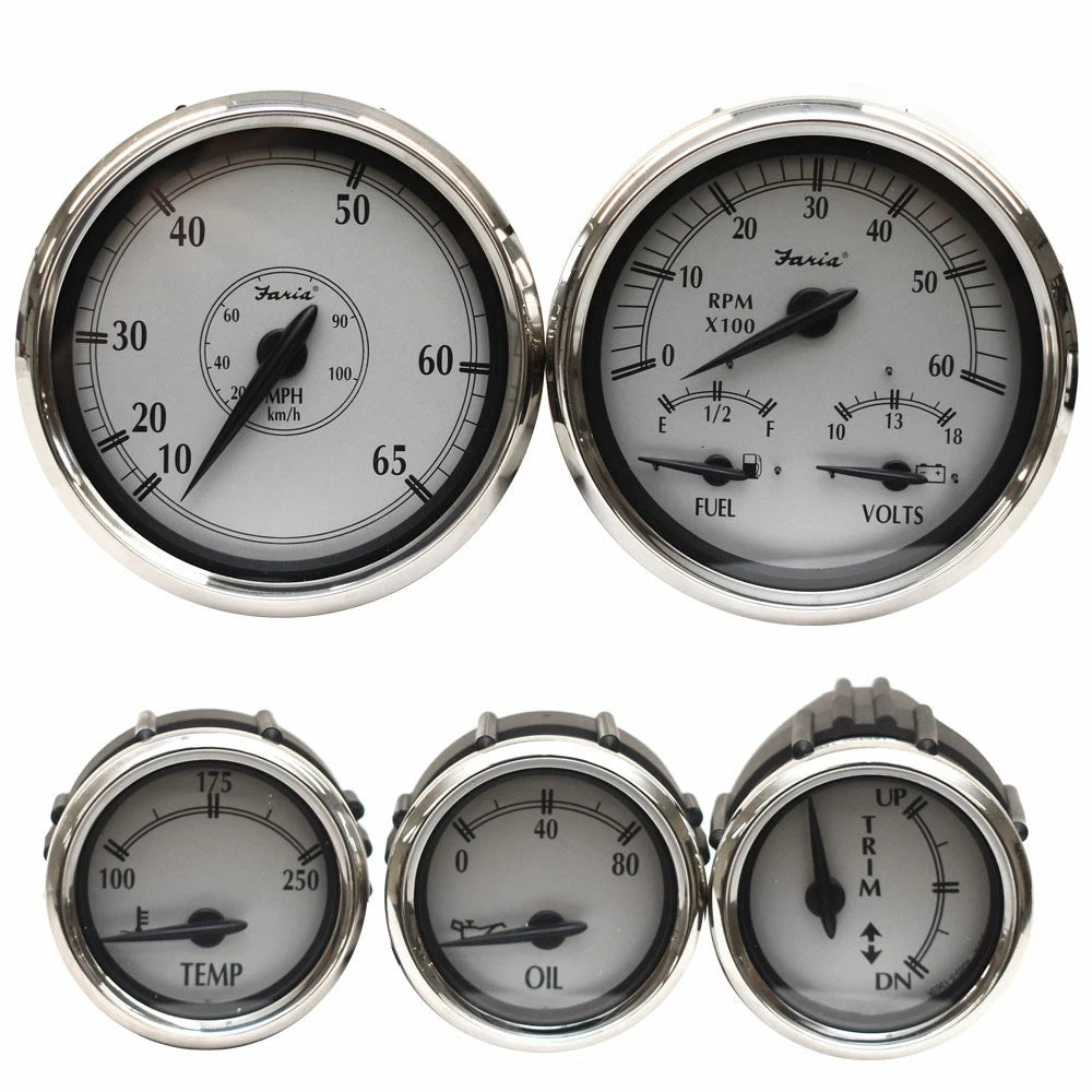 Faria Boat Gauge Set - Newport Mercury Inboard Oversized (5PC)