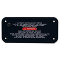 Sea Ray Boat Extinguishing Warning Panel 1483361 - Black 280DA