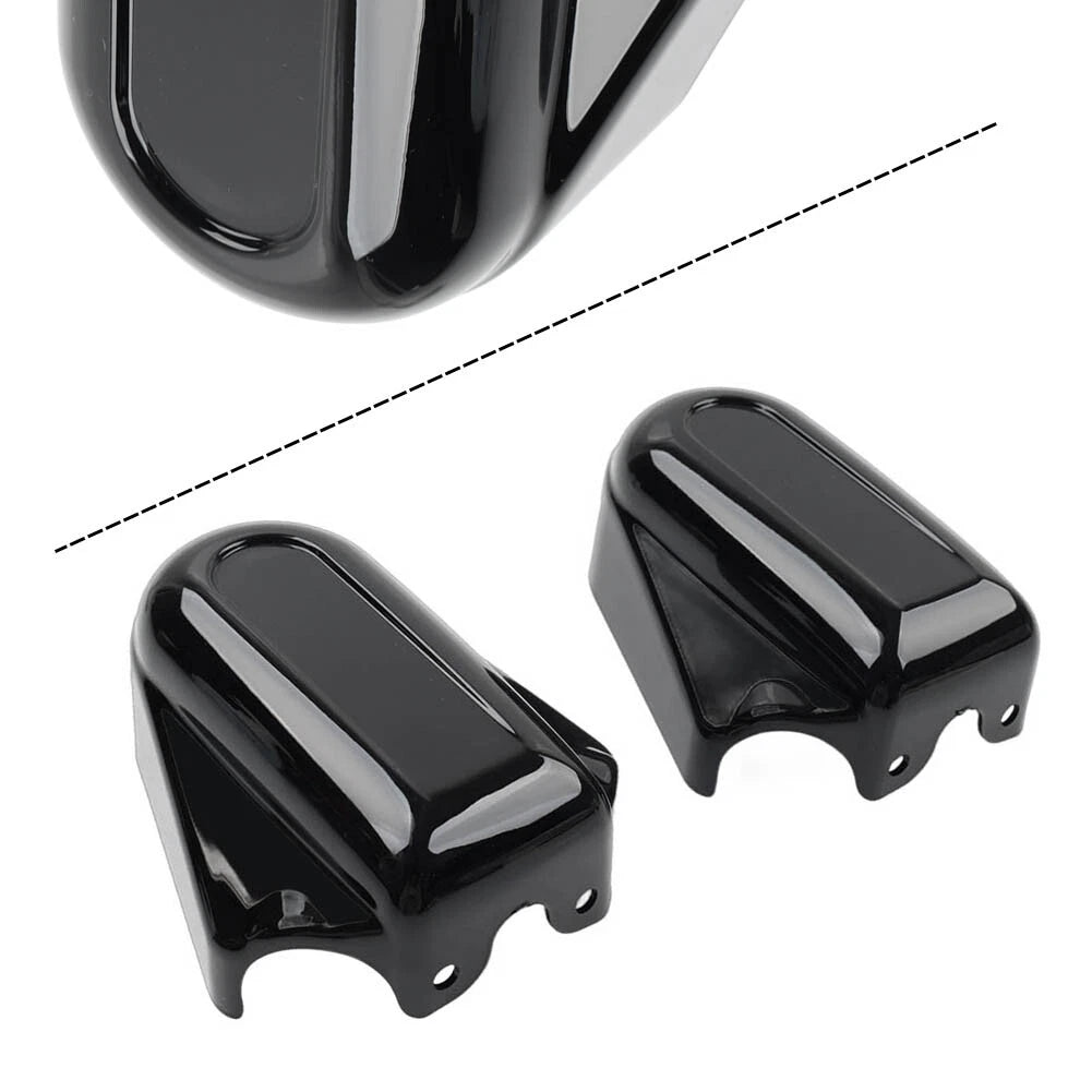 Black Bar Shield Rear Axle Covers Swingarm Cap for Harley Softail FLSTN 2008-up