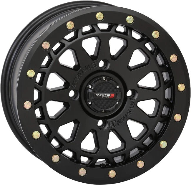 System 3 SB6 Bl Wheel 15x7 4+3 +10mm Beadlock Fits Polaris RZR 900 & XP 1000