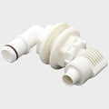 Hurricane Boat Thru Hull with Valve - 3/4 Inch White Plastic