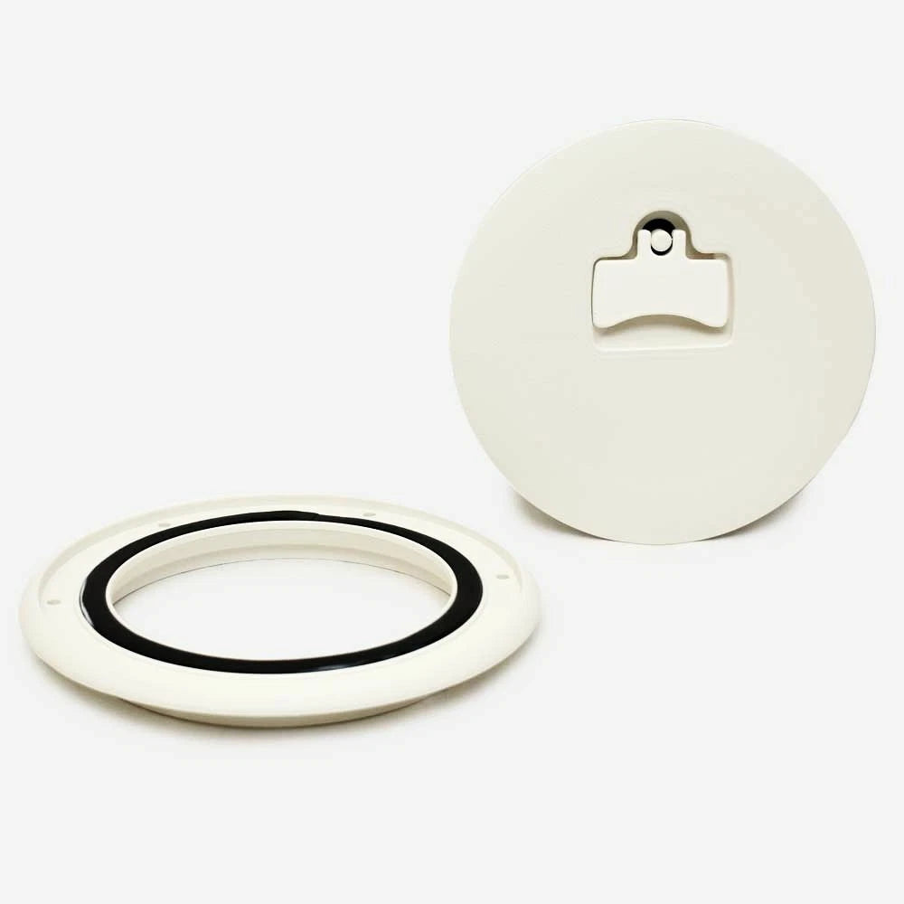 Jim Black Boat Access Deck Plate 587-6-04 - 6 Inch Arctic White