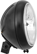 HARDDRIVE 7 Inch Headlight Grooved 60/55W Black for V-Twin Motorcycles