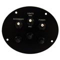Boat Switch Panel - Bass Pontoon 5 X 4 1/2 Inch Black Plastic