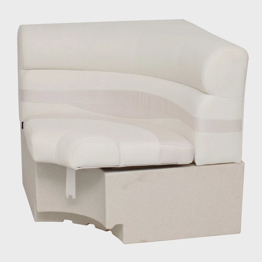 Lippert Pontoon Boat Corner Seat 433066 - 32 Inch White Champagne