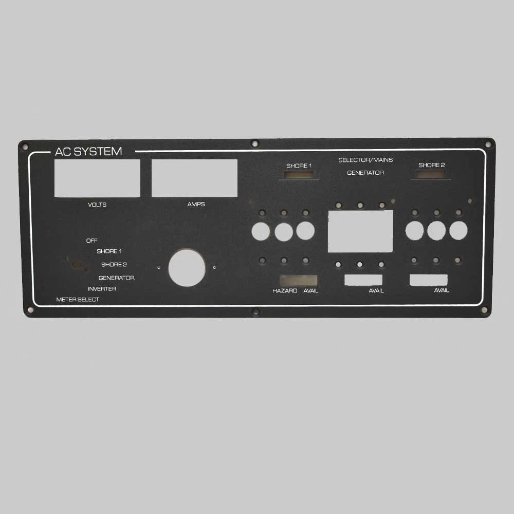 Tiara Boat Blank Switch Panel - A/C System 16 1/2 X 6 1/4 Inch Black