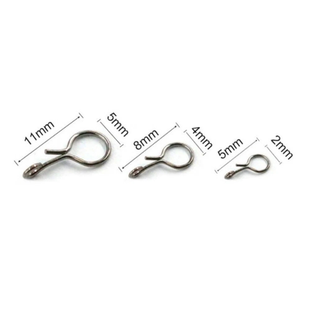 50x Fly Fishing Snap Hooks Connectors Quick Change for Flies Hook Lures Tackle