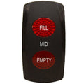 Carling Boat Rocker Switch Cover - Fill - Mid - Empty 1 X 1 7/8 Inch