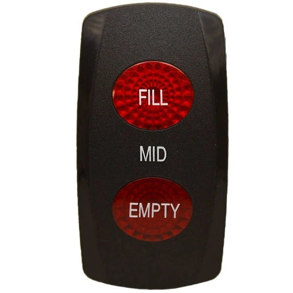 Carling Boat Rocker Switch Cover - Fill - Mid - Empty 1 X 1 7/8 Inch