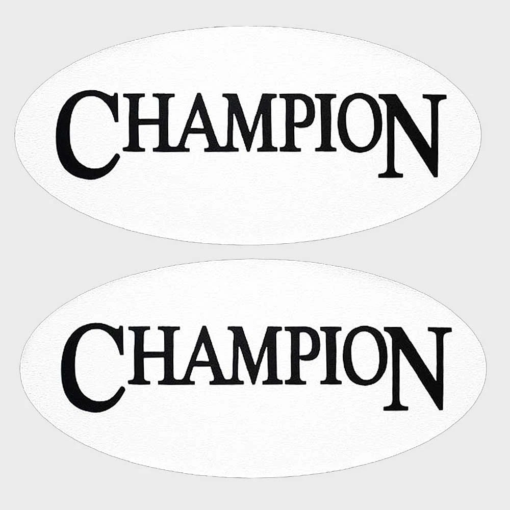 Champion Boat Decal - White 13 X 6 Inch Vinyl (pair)