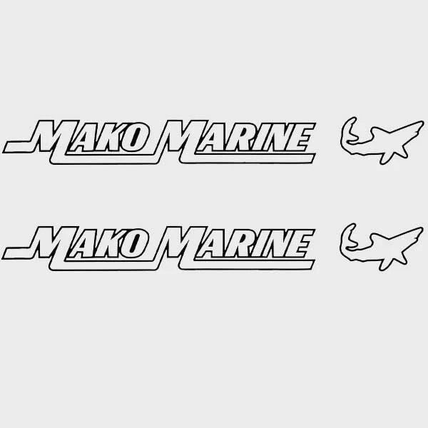 Mako Boat Logo Decals 129920 - Black Stickers (pair)