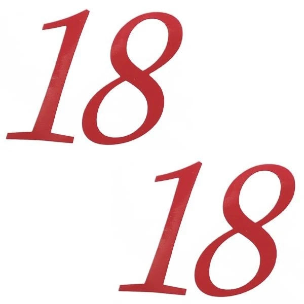 Tracker Boat 18 Numeral Decal 158042 - 3 1/2 X 3 Inch Red (pair)