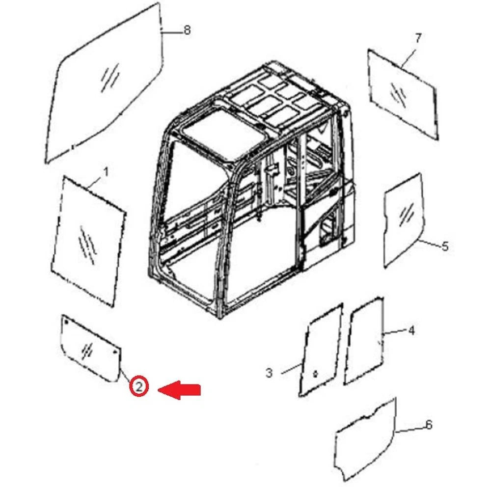 Glass Thickness 0.12" 20Y5451812 Fits Komatsu PC130