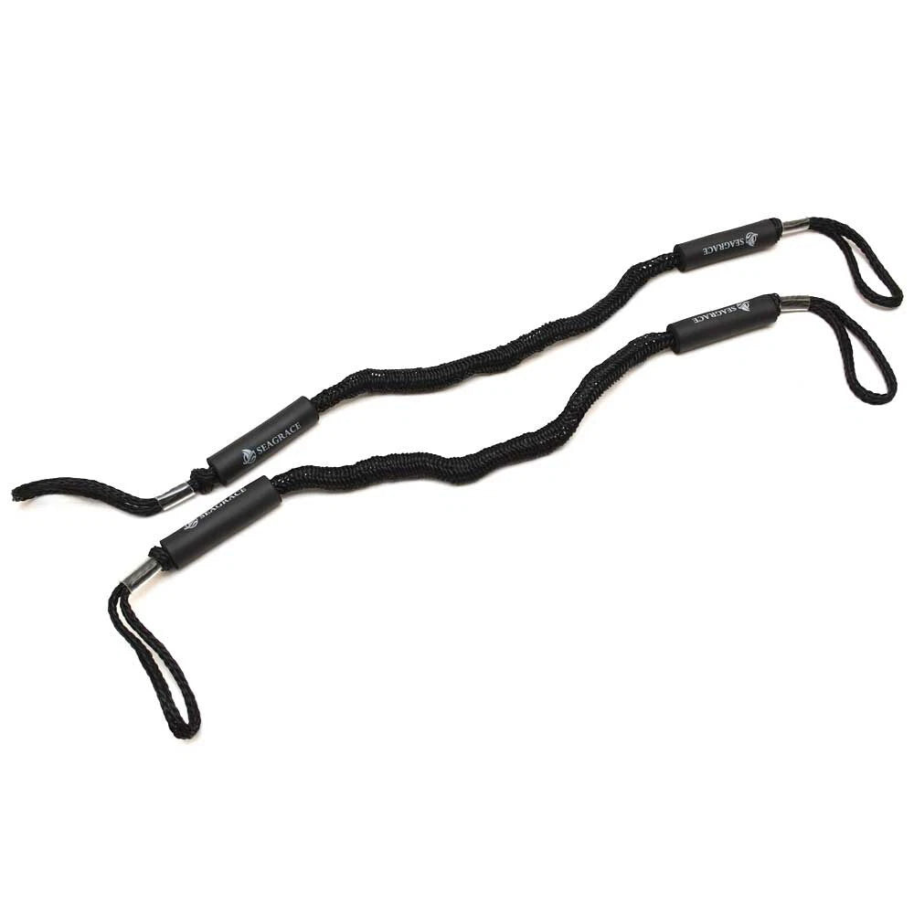 Seagrace Boat Bungee Dock Line - 4 - 5.5 FT Black Braided (pair)