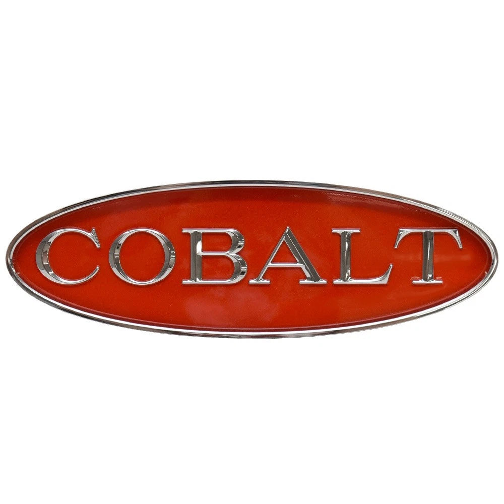 Cobalt Boat Emblem 452997 - 4 1/8 X 12 5/8 Inch Red - Chrome ABS