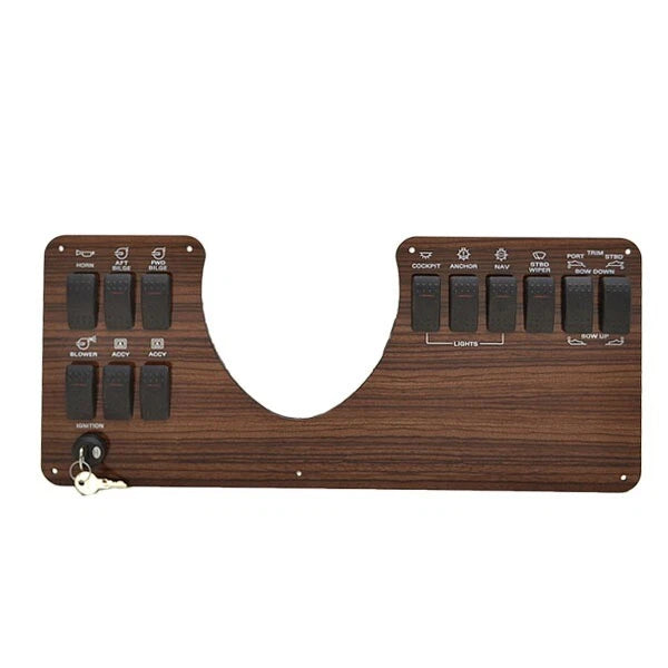 Sea Ray Boat Dash Switch Panel 2016128 - with Ignition Woodgrain