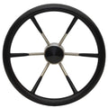 Boat Destroyer Steering Wheel 1525 - 15 Inch 25 Degree Stainless Black