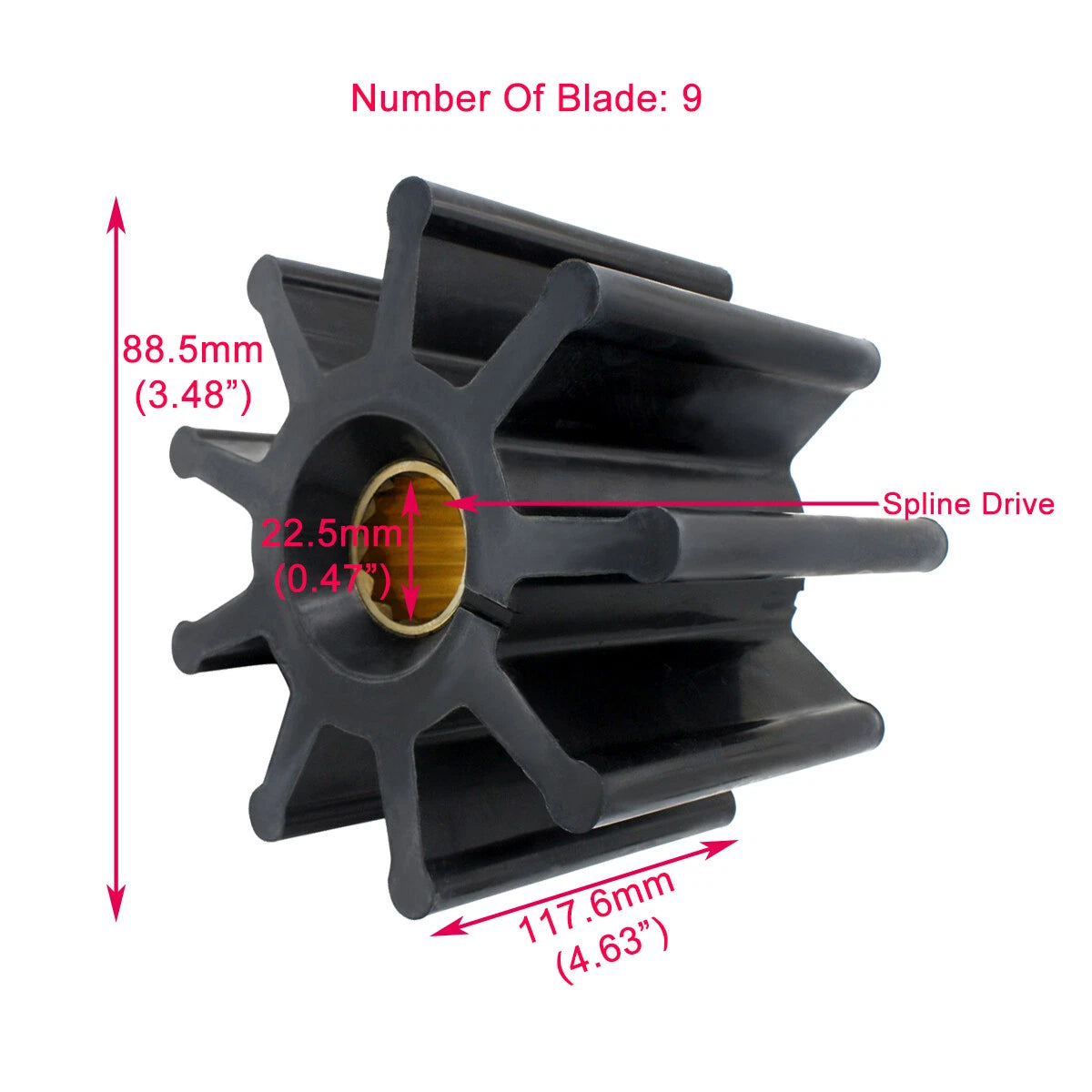Raw Water Pump Impeller Ref Jabsco 18789-0001&172 40-0001 for DEUTZ Engine