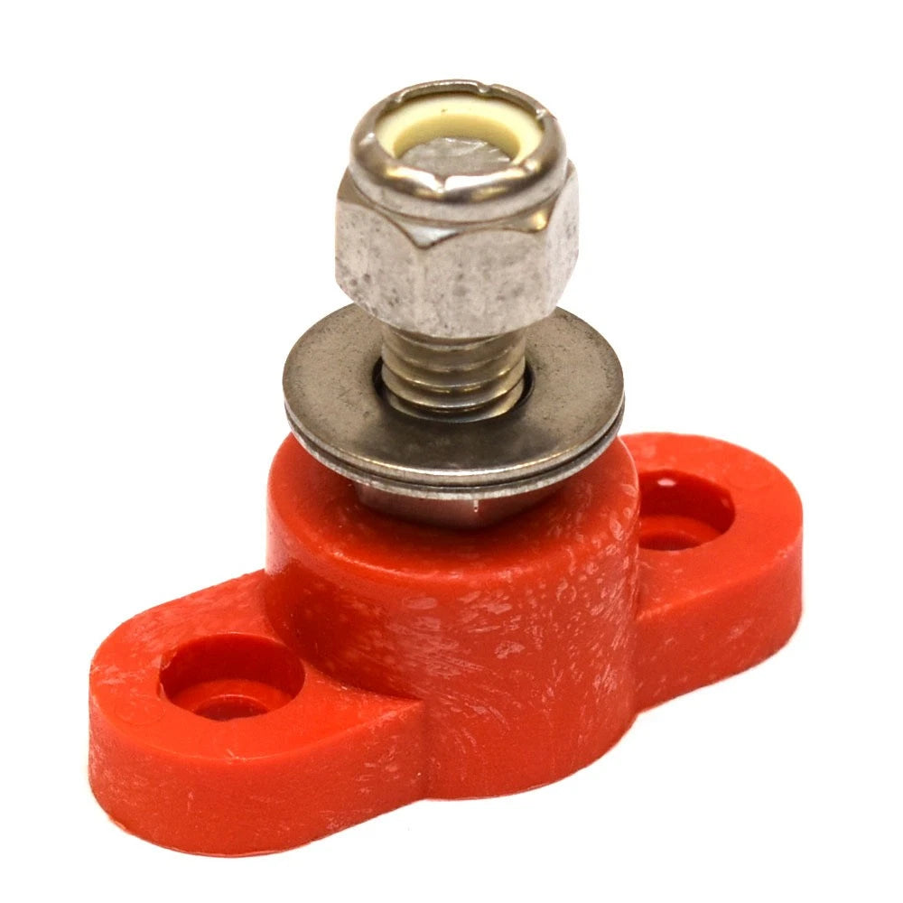 Boat Battery Junction Post - 5/16 Inch Stud Stainless Steel Red