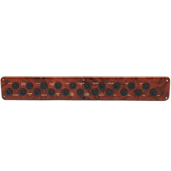 Boat Breaker Panel - Push Button Woodgrain