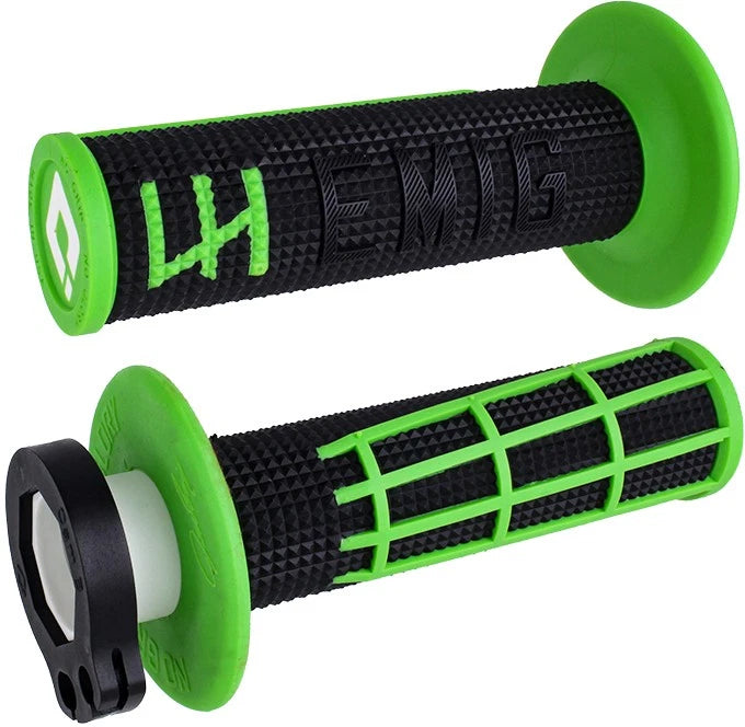 ODI Emig 2.0 V2 Lock-On Grip Black/Green for Offroad Motorcycles 2010-2024