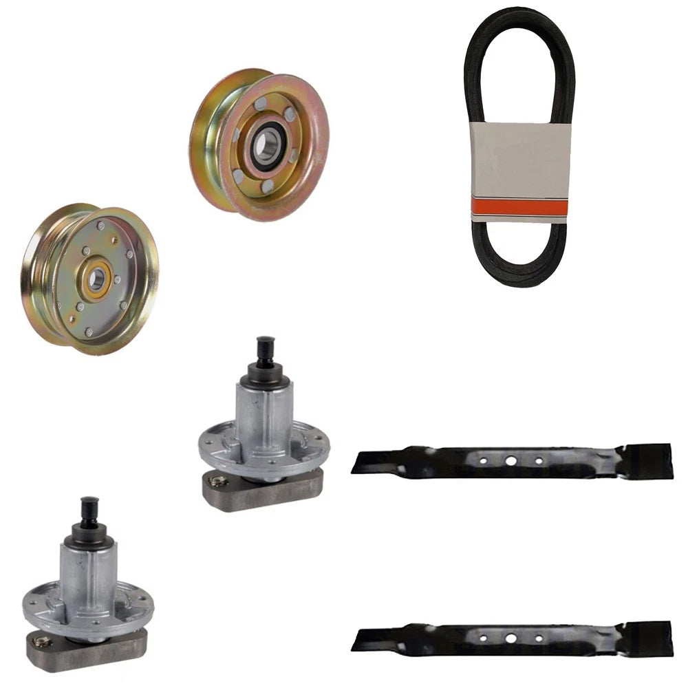 John Deere L100, L118 42" Mower Deck Rebuild Kit Spindles, Blades, Belts
