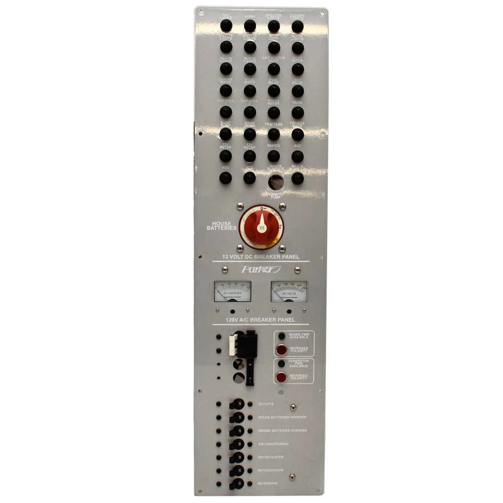 Parker Boat Breaker Switch Panel 134273 - 7 X 26 1/4 Inch Aluminum